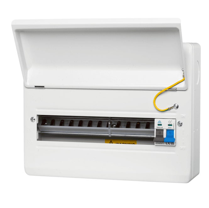 Whitecliffe WME14/MS100 14 Way Metal Consumer Unit with 100A Main Switch - 12 Usable Ways