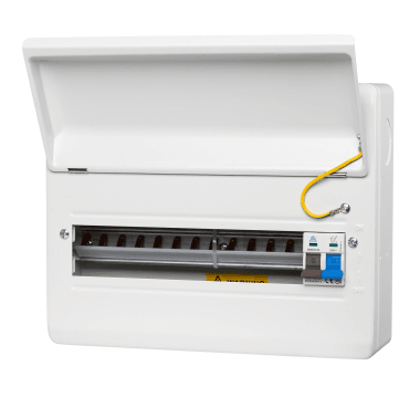 WME14/MS100 14 Way Metal Consumer Unit with 100A Main Switch - 12 Usable Ways