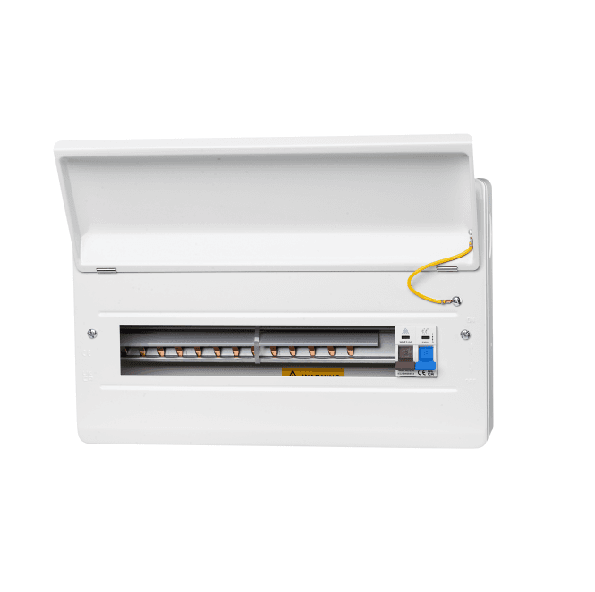 Whitecliffe WME16/MS100 16 Way Metal Consumer Unit with 100A Main Switch - 14 Usable Ways