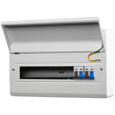 WME16/MS2 16 Way Metal Consumer Unit with 2x 100A Main Switch - 12 Usable Ways