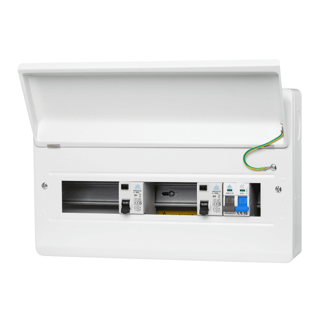 Whitecliffe WME1663TR 16 Module Metal Consumer Unit with 100A Main Switch, 2x 63A RCD - 10 Usable Ways