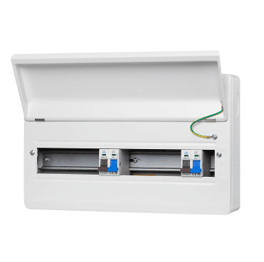 WME18/MS2 18 Way Metal Consumer Unit with 2x 100A Main Switch - 14 Usable Ways