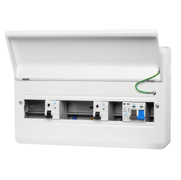 WME18100TR/SP 18 Module Metal Consumer Unit with 100A Main Switch, 2x 100A RCD and Surge Protection Device (SPD) - 12 Usable Ways