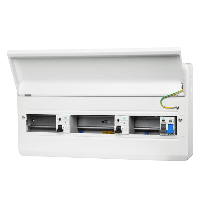 Whitecliffe WME22100TR 22 Module Metal Consumer Unit with 100A Main Switch, 2x 100A RCD - 16 Usable Ways