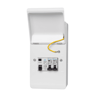 WMGU04/620 63A RCD Metal Garage Consumer Unit with 6A and 20A MCBs