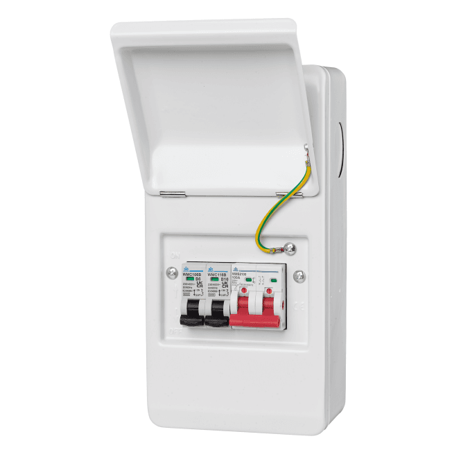 Whitecliffe WMMS/616 100A Main Switch Metal Garage Consumer Unit with 6A and 16A MCBs