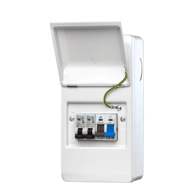 Whitecliffe WMMS/632 100A Main Switch Metal Garage Consumer Unit with 6A and 32A MCBs