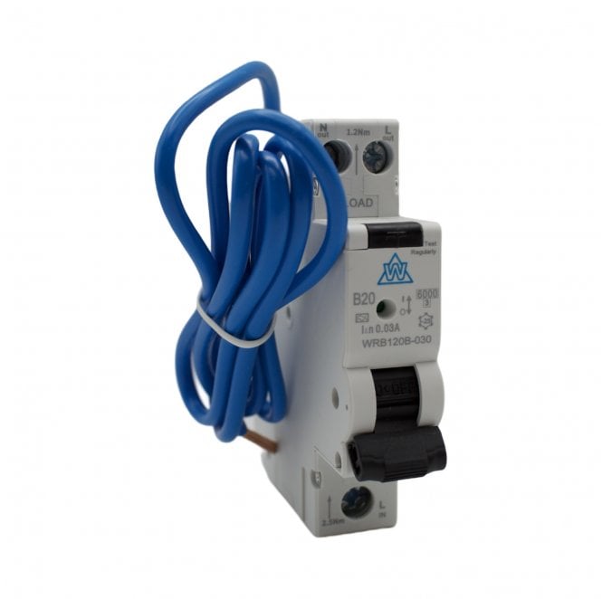 Whitecliffe WRB120B-030 20A A-Type Mini Bi-Directional Residual Current Circuit Breaker (RCBO)