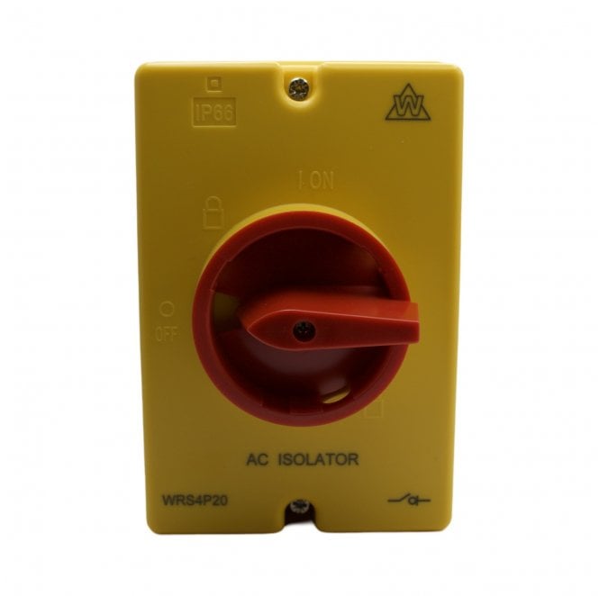 Whitecliffe WRS4P20 4 Pole 20A AC Weatherproof Rotary Isolator Switch