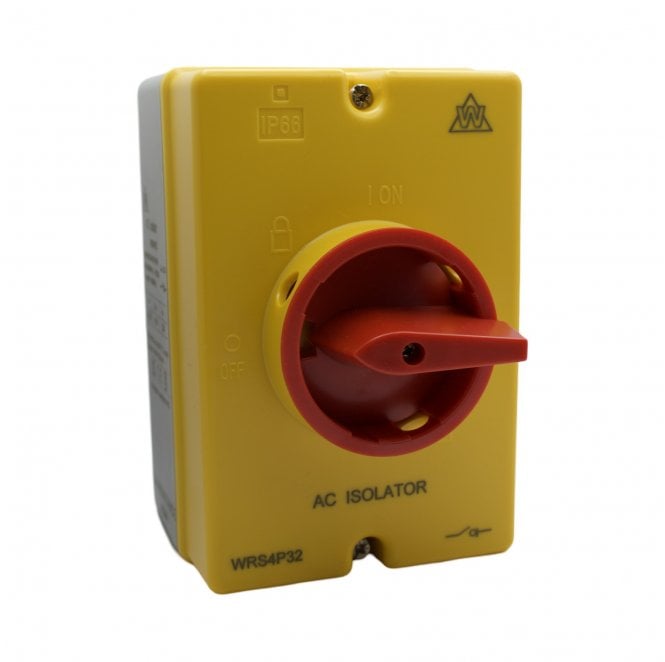 Whitecliffe WRS4P32 4 Pole 32A AC Weatherproof Rotary Isolator Switch