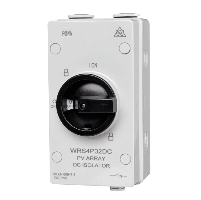 Whitecliffe WRS4P32DC IP66 4 Pole 32A 1000V DC Rotary Isolator Switch