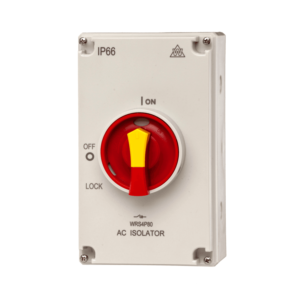 Ctec Isolation Switch Whitecliffe WRS4P80 4 Pole 80A AC Weatherproof Rotary Isolator Switch ...