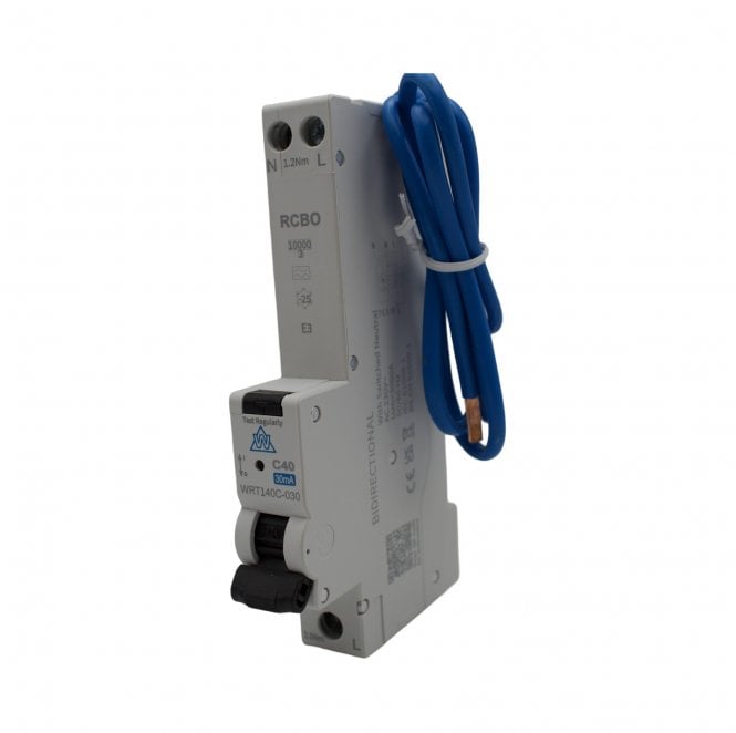 Whitecliffe WRT140C-030 40A Type C Residual Current Circuit Breaker (RCBO) for 3 Phase Distribution Boards