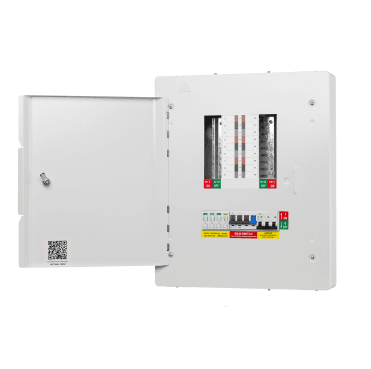 WTPN06-125 6Way 3 Phase Distribution Board with 4 Pole 125A Main Switch, Type 2 SPD and a Triple Pole 32A MCB