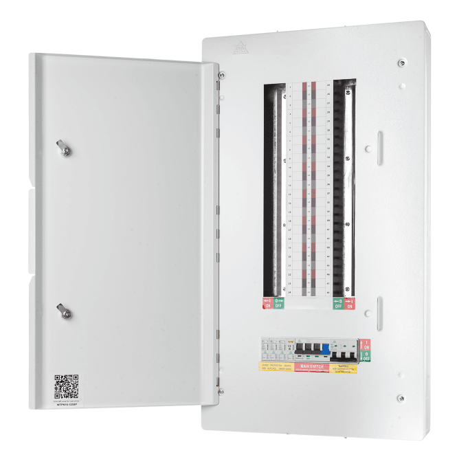 Whitecliffe WTPN16-125 16 Way 3 Phase Distribution Board with 4 Pole 125A Main Switch, Type 2 SPD and a Triple Pole 32A MCB