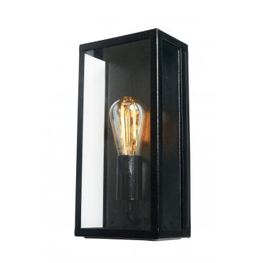 ZN-20944-BLK Minerva Outdoor IP44 Box Lantern in a Gloss Black Finish
