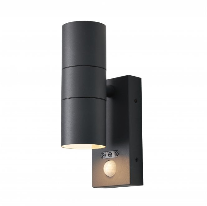 Zink ZN-29179-ANTH-65 Leto Outdoor IP65 Up Down Wall Light with PIR Sensor in an Anthracite Finish