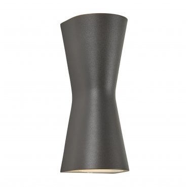 ZN-29347-Anth Skye Outdoor IP44 Double Cone Up Down Wall Light in an Anthracite Finish