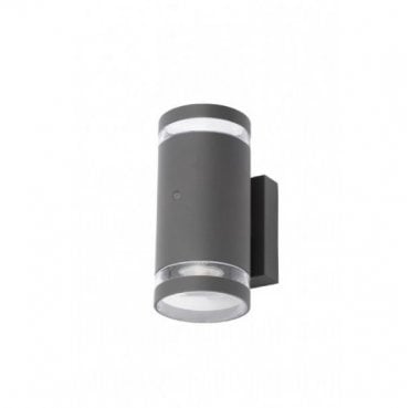 ZN-34042-ANTH Lens Outdoor IP44 Up Down Wall Light with a Photocell Sensor in an Anthracite Finish