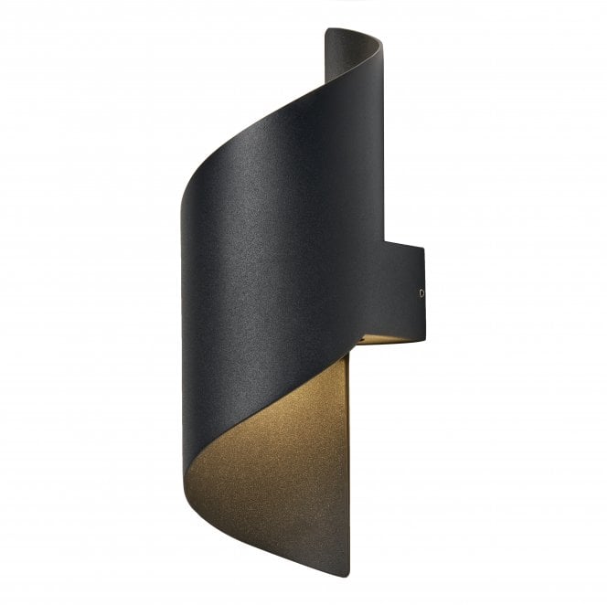 Zink ZN-42066-BLK Bude Outdoor IP54 Coil 12w LED 4000k (Cool White) Wall Light in a Black Finish