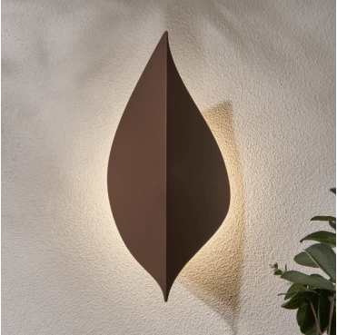 ZN-43344-RST Alani Outdoor IP65 9w LED 4000k (Cool White) Leaf Style Wall Light in a Rust Finish