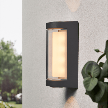ZN-44219-ANTH Anak Outdoor IP54 2x1w LED + 3w CCT Globe Wall Light in an Anthracite Finish