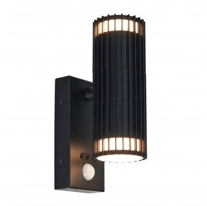 Zink ZN-44263-BLK Muto Outdoor IP65 Up Down Wall Light with PIR Sensor in a Black Finish